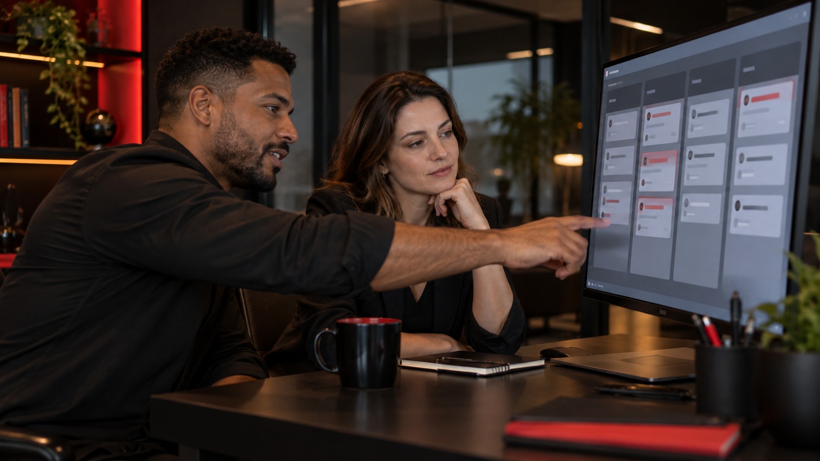 Equipe comercial analisando oportunidades em um CRM